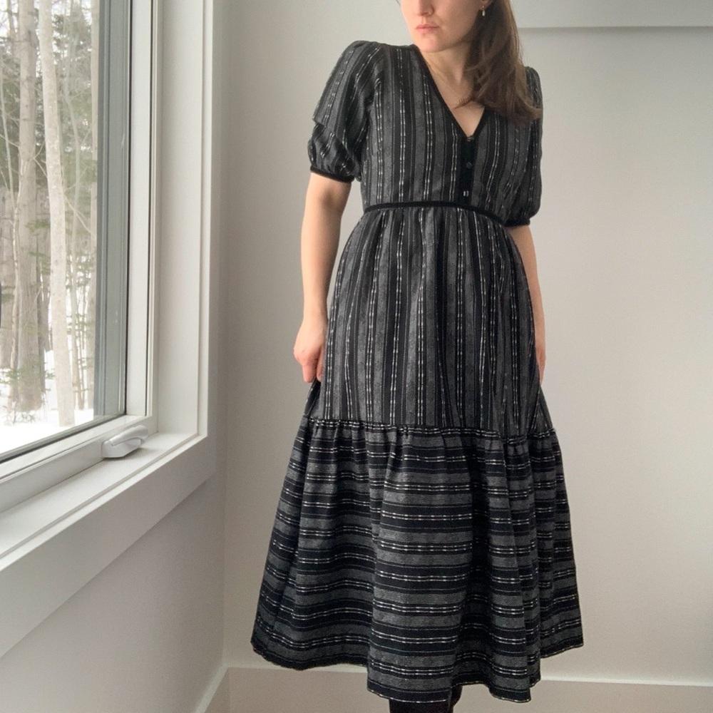 LULUS linen and cotton midi dress
